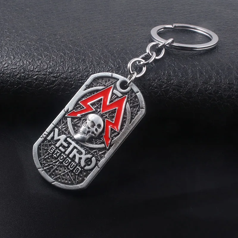 Game Metro Exodus 2033 Skull Keychain High Quality Ancient Metal Keyring Men Car Women Bag Acceesories