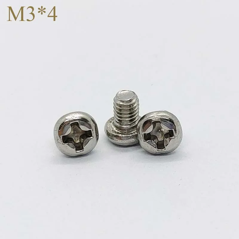 【 M3 * 4 】 304 Rvs Kruis Inbouw Pan Head Phillips Schroeven Knop Schroef