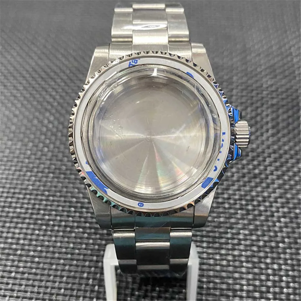 ​39.5mm Watch Case OysterSteel Strap GMT Bezel Toothed Ring Watch Accessories For NH35A/ NH36/ 4R36 Movement