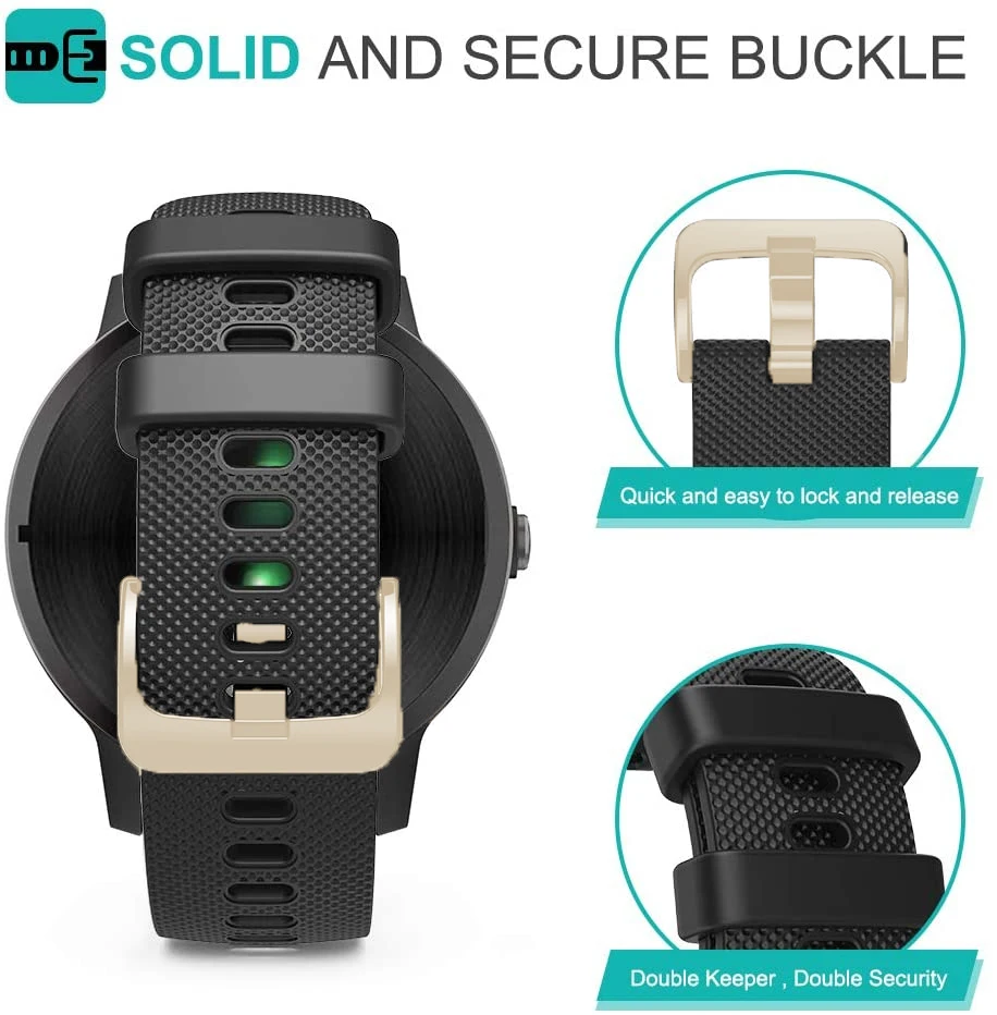 Tali Jam Tangan 18Mm untuk Ticwatch C2/Garmin Vivoactive 3S/4S Move 3S Mengaktifkan Tali Silikon Cerdas Aksesoris Pengganti Easyfit