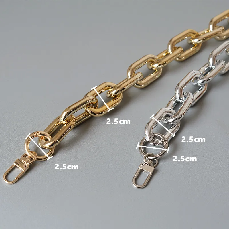 New Fashion Woman Bag Accessory Detachable Parts Replacement Chain Solid Gold Silver Acrylic Strap Women Shoulder Handle Chain
