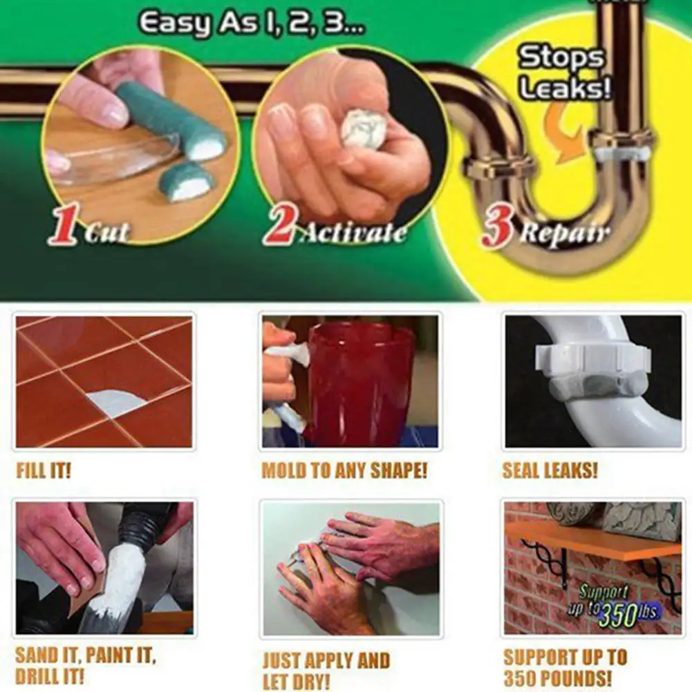 3pcs Epoxy Adhesive Glue Clay Power Putty Magic Adhesive Super Glue Strong Repair Tool Tire gap repair compound Strong adhesive