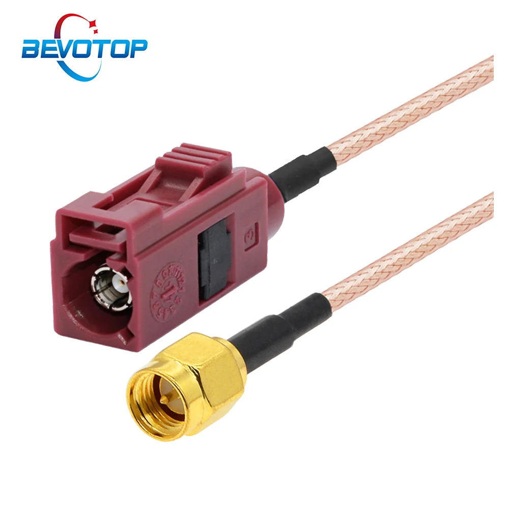 BEVOTOP Fakra D Female to SMA Male Plug GSM Antenna Adapter Extension Cable  RG316 Pigtail RF Coaxial Jumper Cord 15CM~700CM