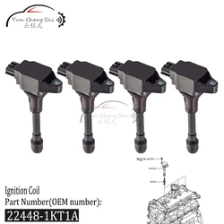 4PCS Ignition Coil 22448-1KT1A For 2007-15 Nissan TIIDA Cube Altima Rogue Sentra Versa Micra X-Trail Qashqai Infiniti M56 FX50