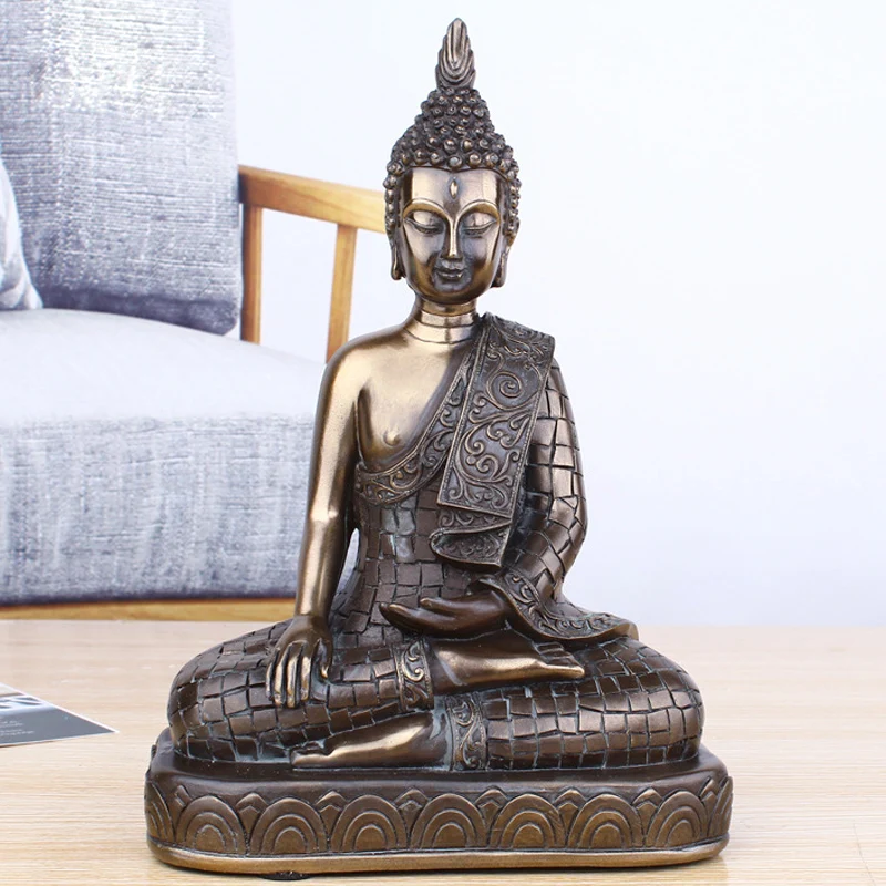 Buddha Statues Thailand Buddha Statue Sculpture Home Decor Office Desk Ornament Vintage Gift Figurine Hindu Siting Buddha