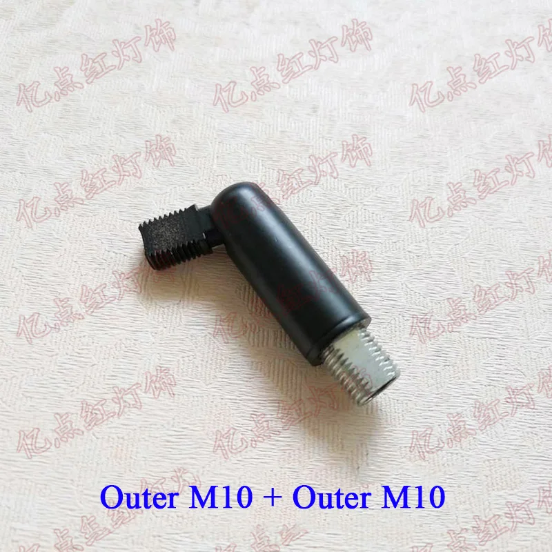 M10 LED Lamp Parts Black Universal Head Metal Rocker Steering Pipe with Bracket M8 M10 Tooth for DIY Spotlight M8 Flexible Tube