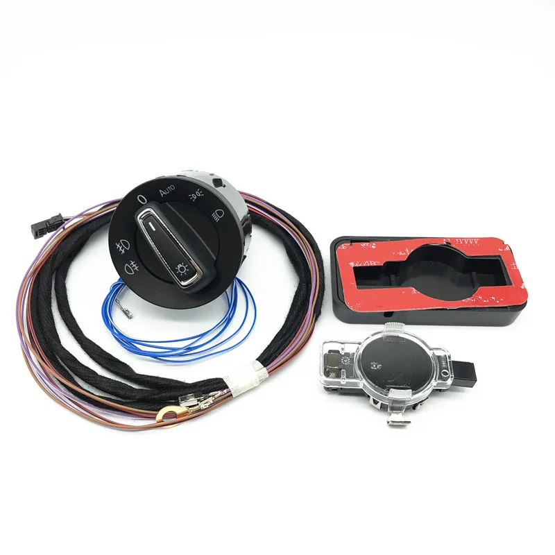 Car interior front windshield Rain Sensor Humidity Light Sensor Auto Headlight Switch Button With Cable Wire Plug For Golf 7 MK7