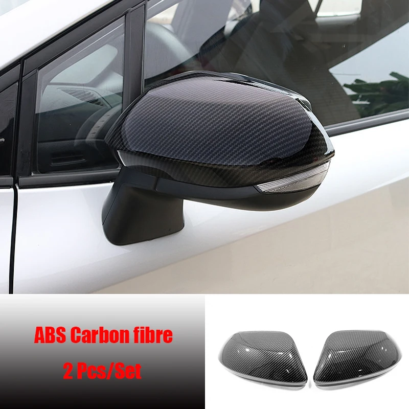 

For Toyota Sienta 2015-2019 ABS Chrome/Carbon fibre Side Door RearView Mirror Cover Trim Cap Garnish Molding accessories 2pcs