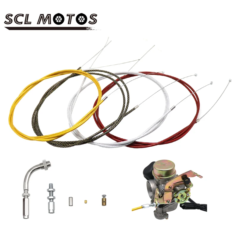 SCL MOTOS 190cm Motorcycle Oil Throttle Cable Brake Clutch Cable Repair Kit For Yamaha Suzuki Kawasaki Honda Dirt Bike ATV Quad