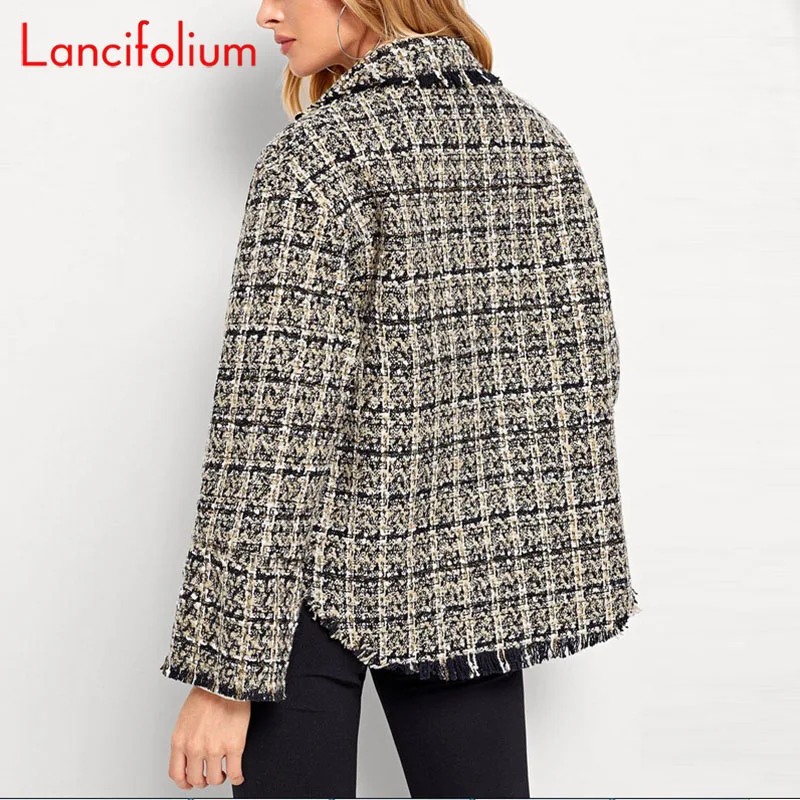 Aall inverno donna 2021 abito Plaid di lana Top giacche di Tweed moda coreana Vintage Harajuku dolce autunno ufficio cappotto di lana