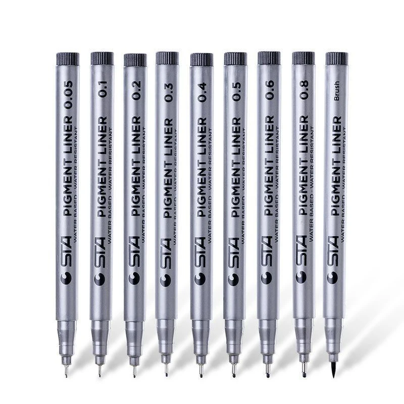 1pcs Drawn Design Sketch Needle Pen Black Pigma Micron Pen Waterproof Markers Fineliner Comic Art Supplies for Artist