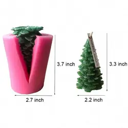 3D Christmas Tree Candle Silicone Mould Xmas Gift Box DIY Candle Candy