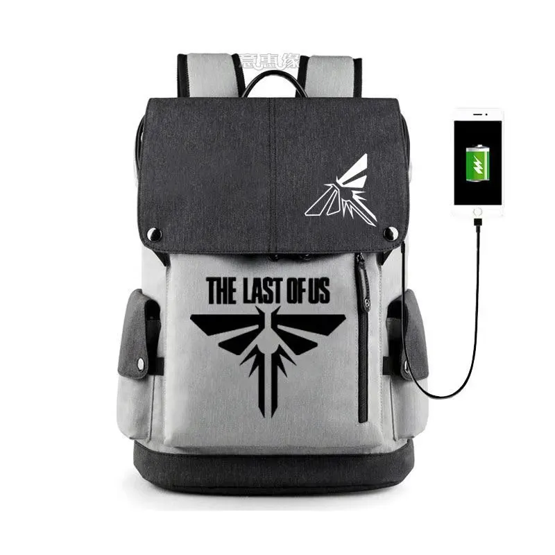 Anime The Last Of US Backpack Bag Cosplay School BookBag Laptop USB Port Mochila Day Pack Rucksack