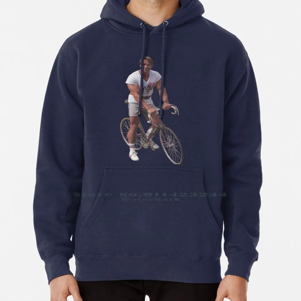 Arnold On A Bike Hoodie Sweater 6xl Cotton Arnold Schwarzenegger Schwarzenneger Arnie Terminator Genisys Bike Cycling Ill Be