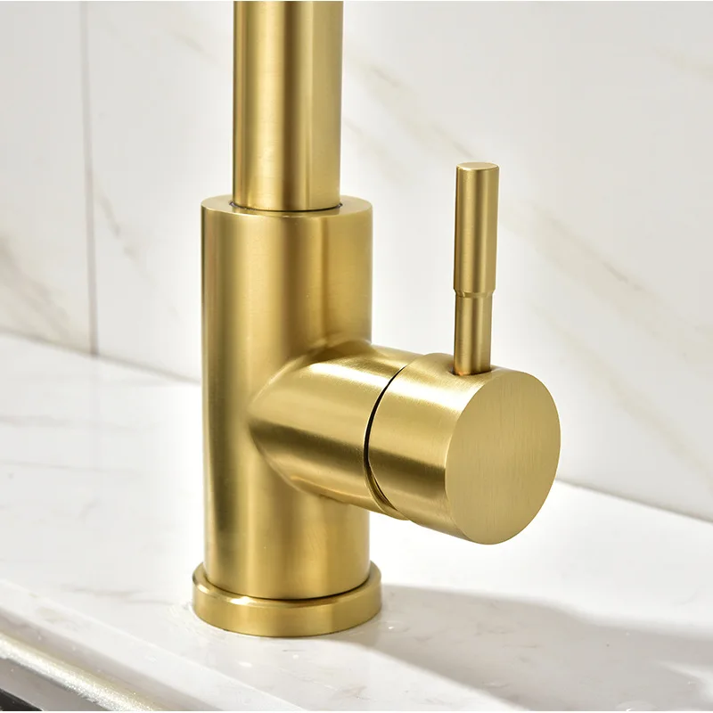 Smart Touch Kitchen Faucet Three Function Pull Dow Sprayer Hot Cold Kitchen Mixer Tap Brushed Gold Touch Pull Out Kitchen Faucet