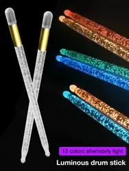 5A Drumstick Acrylic Luminous Drum Stick LED Light Up Drumsticks for Stage Performance