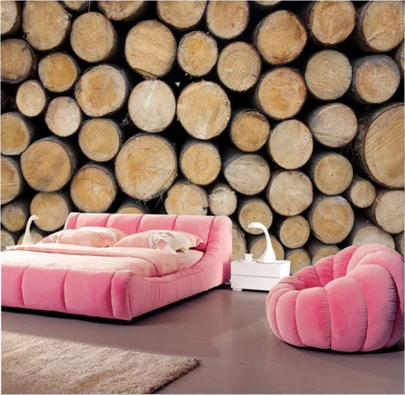 Hd Boom Ringen Textuur Tv Achtergrond Muur-Aangepaste Behang 8D Waterdichte Wandbekleding