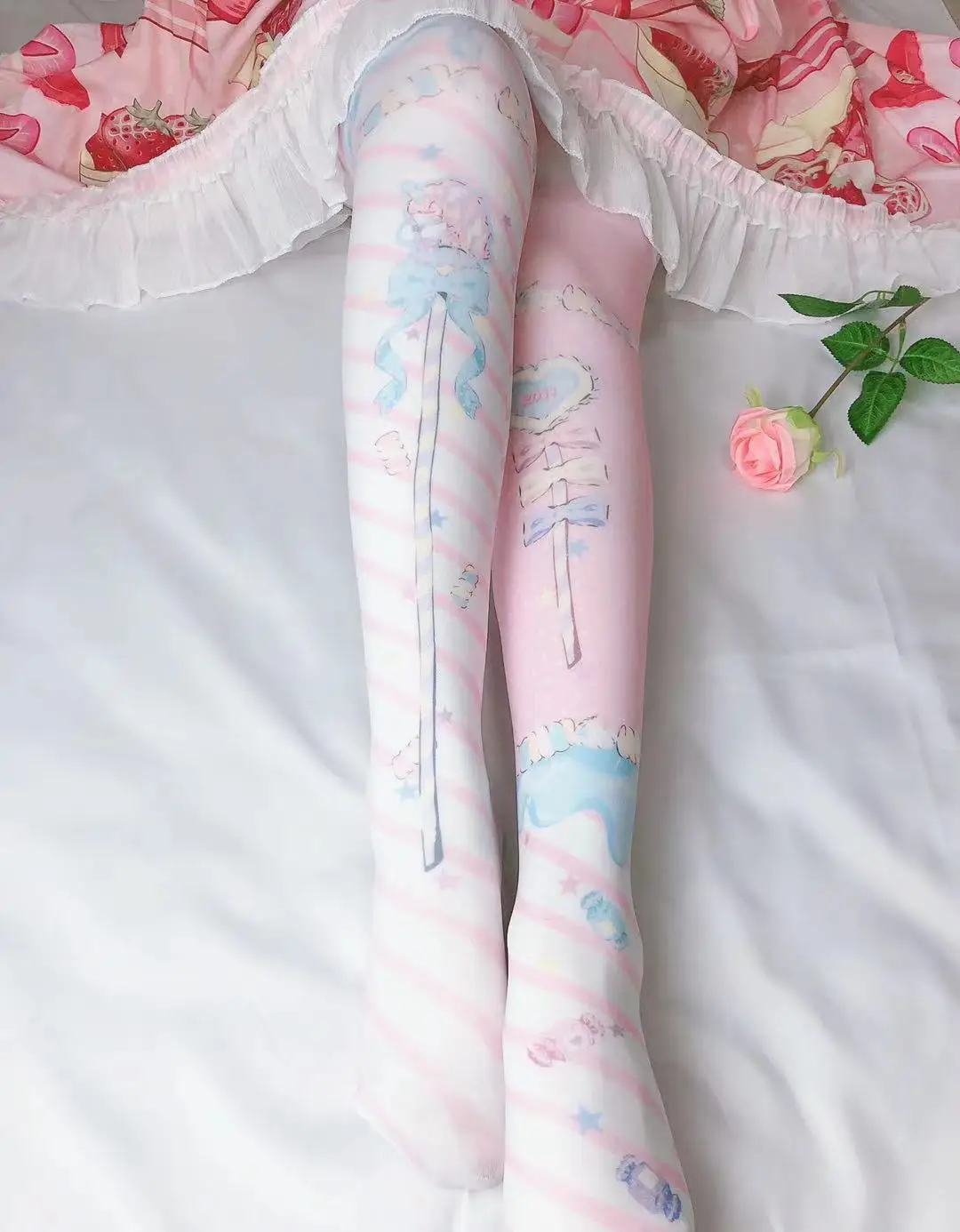 Lolita Pantyhose Lolita Lolita Soft Girl Printed Socks Fake Mother Cos Stockings