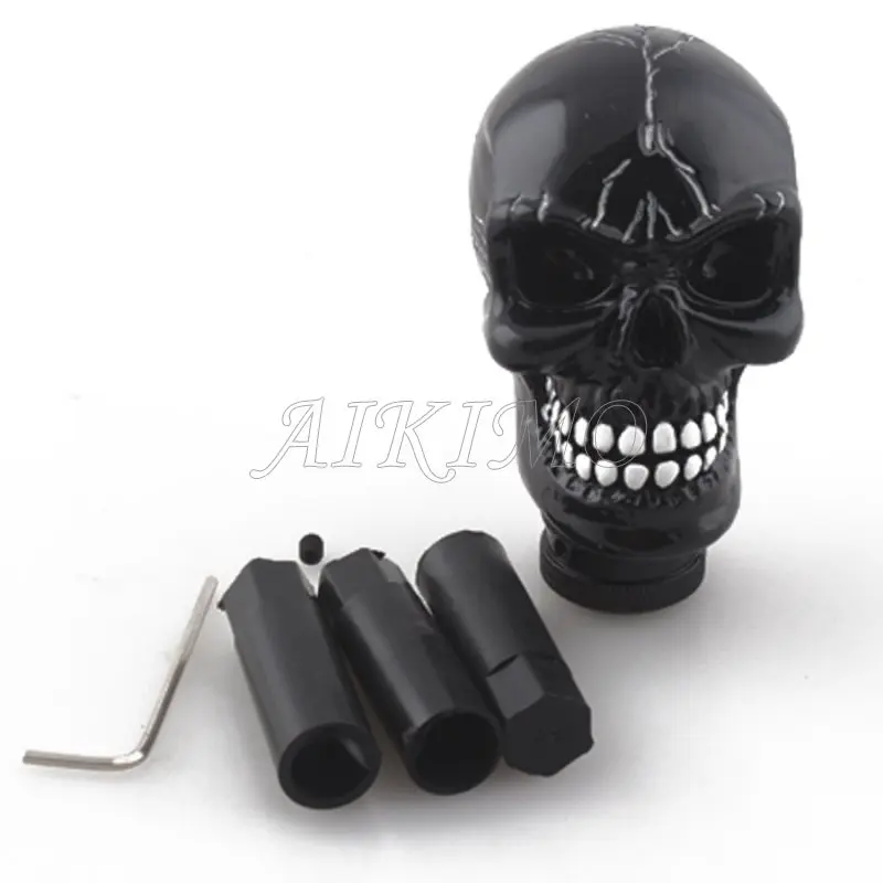 Car Styling Modified Skull Head Gear Shift Knob Auto Gear Racing Manual Auto Black Shift Knob Shifter Lever Resin Universal Fit