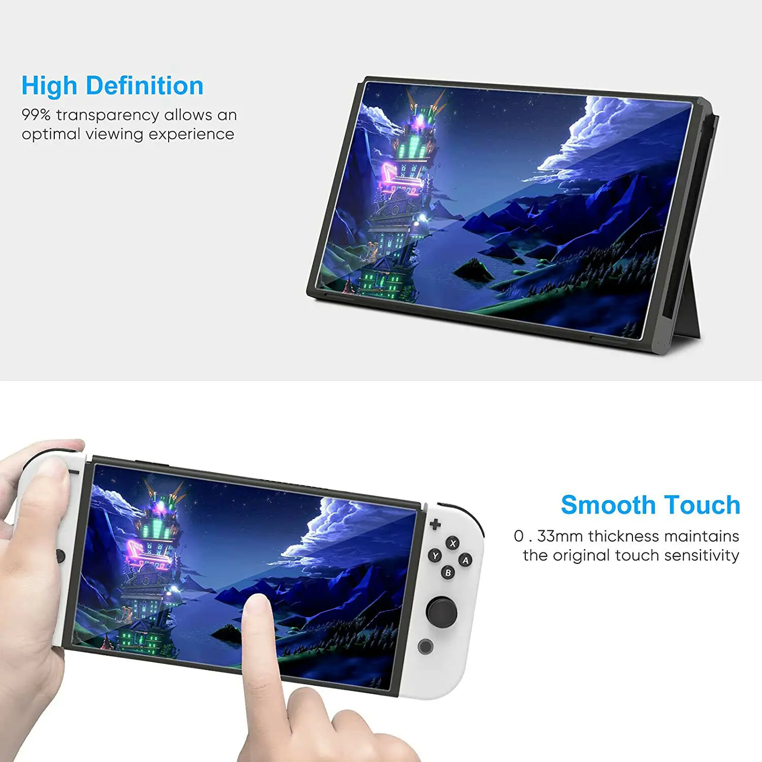 ฟรีโปร่งใสชัดเจนแบบ HD ป้องกันหน้าจอฟิล์มกระจกนิรภัยบางเฉียบสำหรับ Nintendo สวิทช์ OLED คอนโซลอุปกรณ์เสริม