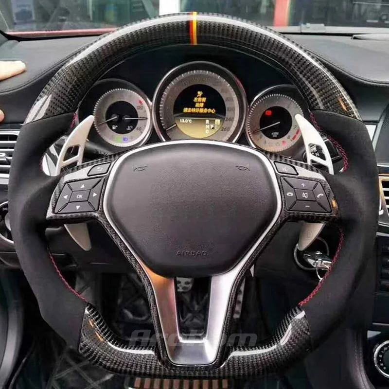 

New Refit Carbon fiber Leather steering wheel For Mercedes Benz GLA GLC GLE CLA AMG GLK GLS 2004 2017 2008 2007 2019 2013 2009..