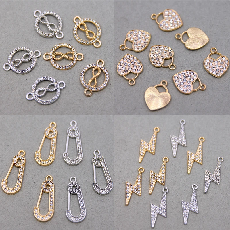 50 قطعة MixL لاينغ دبوس الشعر الحب لونين سبائك الزنك المعلقات الرجعية موصلات لينر لتقوم بها بنفسك سحر مجوهرات اكسسوارات