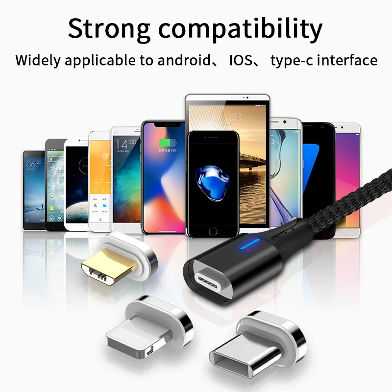 Adaptador de carga rápida con enchufe de Cable magnético de 10. a generación para iPhone XS MAX XR 8 7 6S SAMUSNG HUAWEI Xiaomi enchufes de cargador magnético