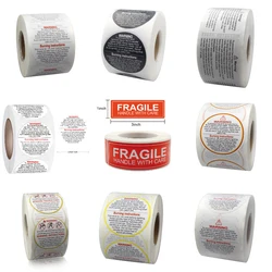 1Roll Fragile Stickers Candle Warning Label Candle Jar Container Stickers Waterproof Wax Melting Safety Label Vow Sticker Label