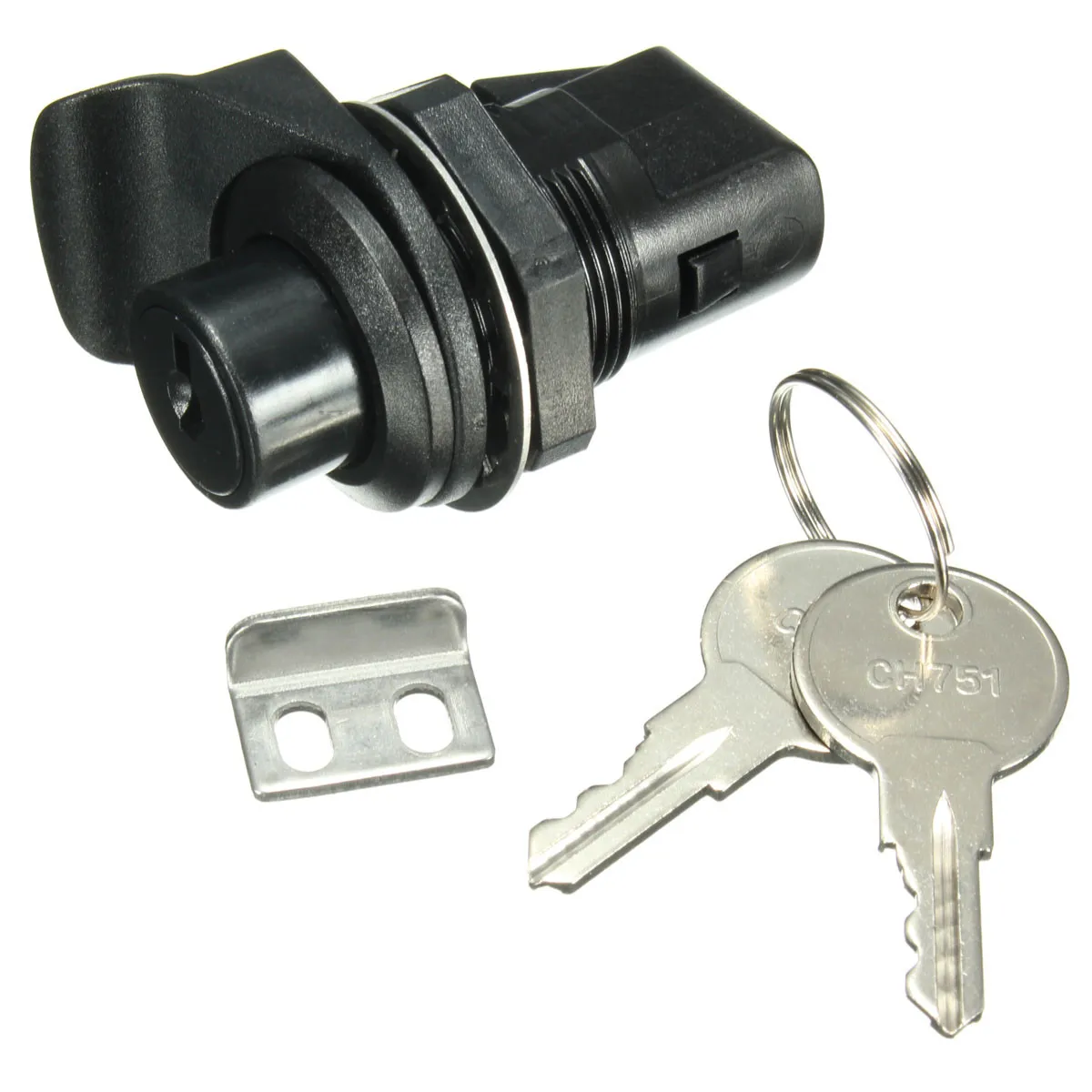 1 set of plastic button latch with key for Motorcycle Boat Glove Box