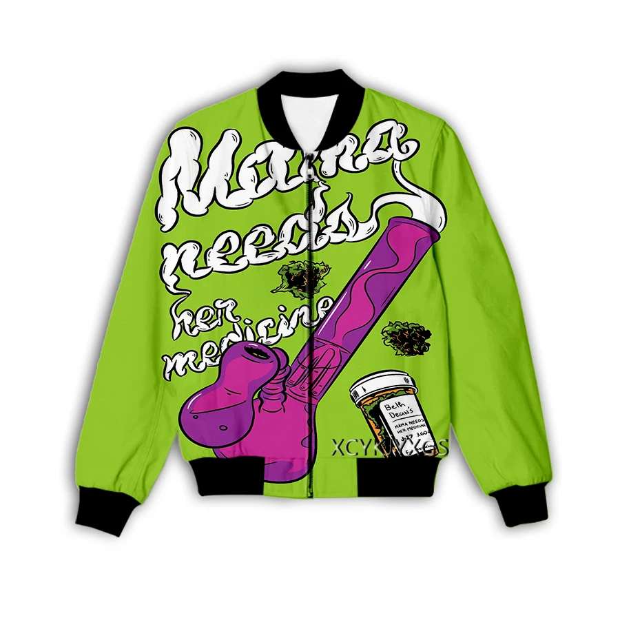 

Phechion 3D Printed Cannabis Leaf Art Casual Jacket Fashion Streetwear Men Loose Sporting Jacket & Coat M25