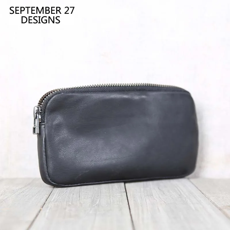 

Men's Wallet Genuine Cow Leather Luxury Male Clutch Bag Casual Zipper Cell Phone Purses Women Simple Long Money Bags