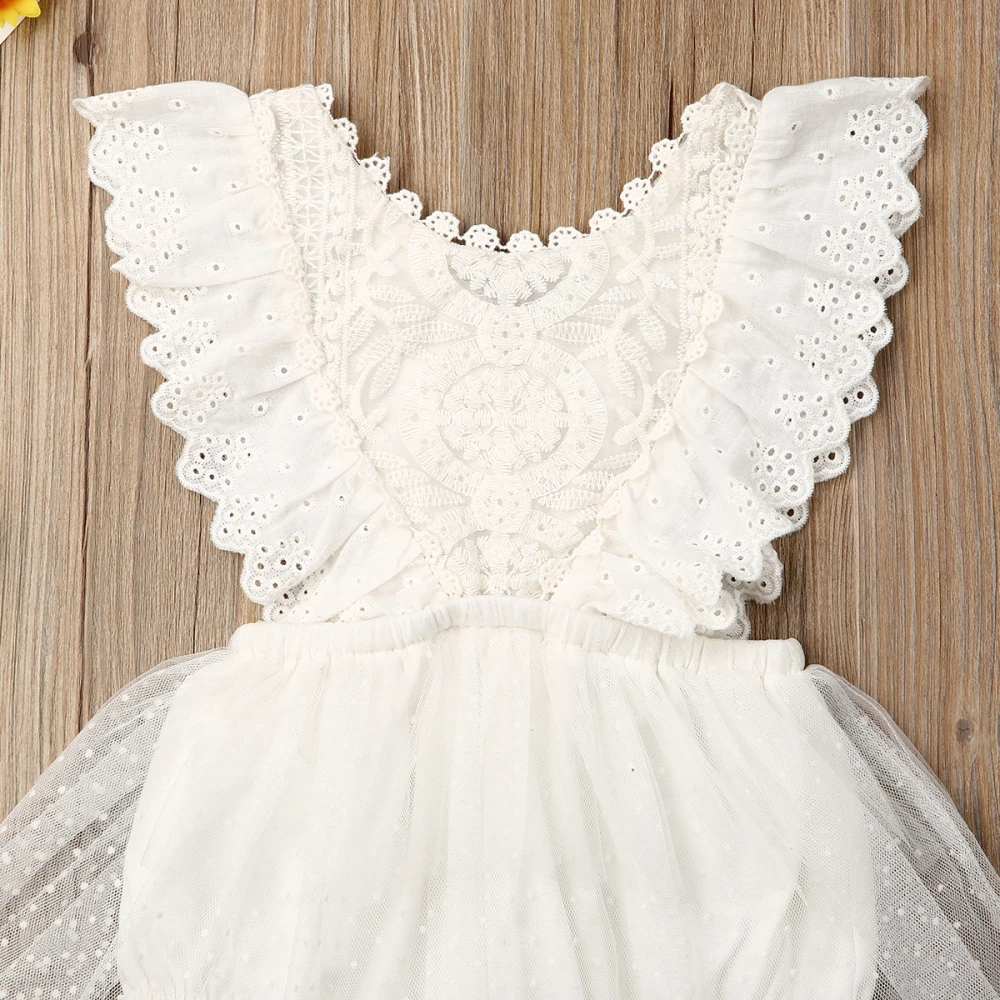 Newborn Baby Girl Princess Clothes Flower Lace Romper Jumpsuit Tutu Outfit One-Pieces Baby Girls Summer Clothing 0-24 Months