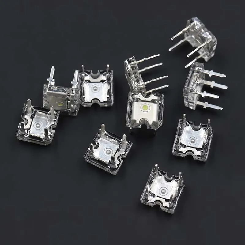 1000 قطعة 3 مللي متر سطح مسطح سمكة البيرانا أحمر أصفر أزرق أخضر أبيض أربعة أرجل LED حبات مصباح الضوء المباشر