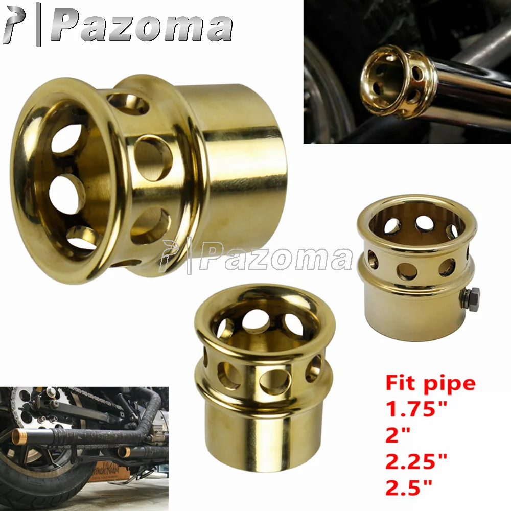 Brass Drilled Motorcycle Exhaust Pipe Plug Tips 1.75