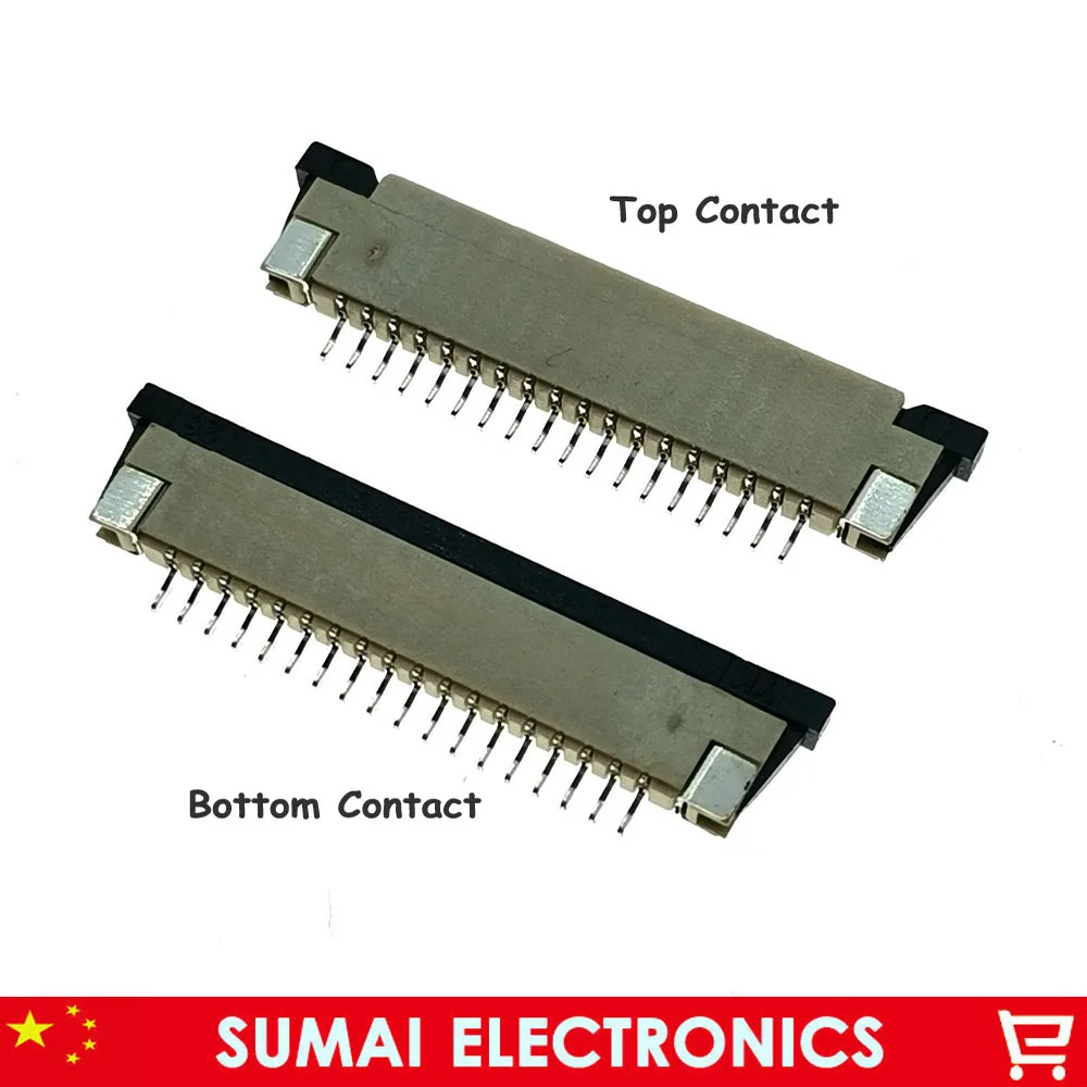 Sample, 18Pin FPC FFC connector socket,18 pin 1.0mm flex cable socket for LCD screen interface.ROHS,18P