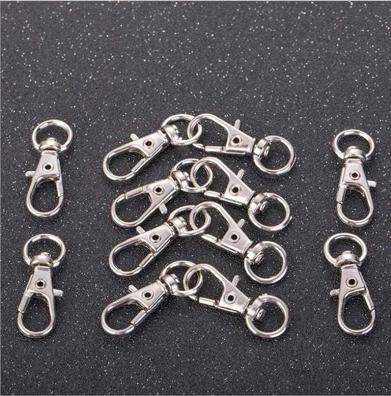 

1000Pcs/pack 37mm Metal Carabiner Clip Swivel Trigger Dog Buckle KeyRing KeyHooks retaining ring DIY Craft Lobster Clasp