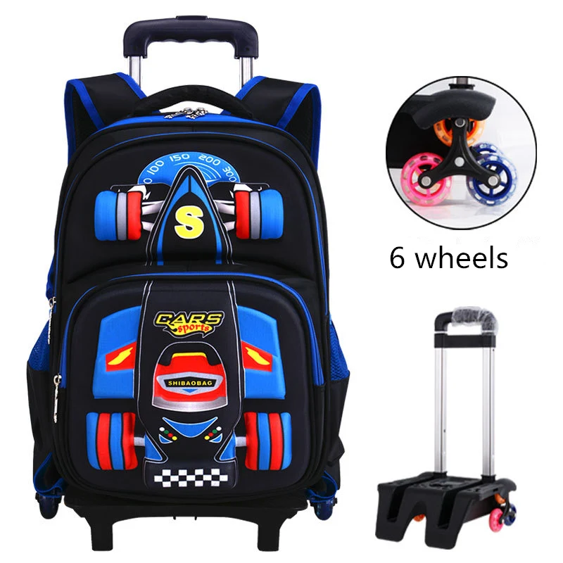 2023 Trolley school bag orthopedics schoolbags for Boy Girl Children waterproof Teenager School Backpack Kids Student Backpacks