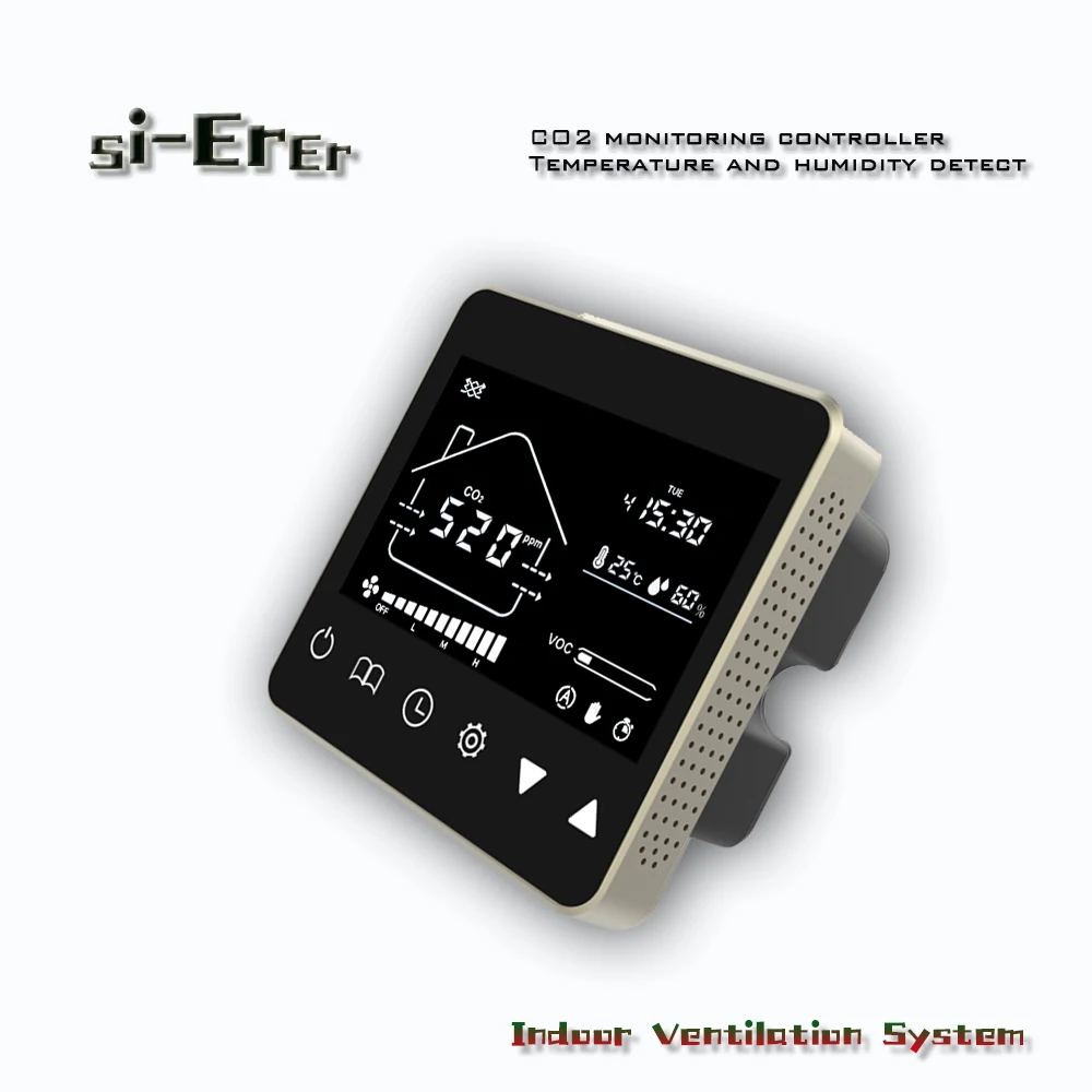 

RS485 CO2 gas analyzer，Air quality controller 3-speed relay output，for indoor ambient air ventilation to improve air quality