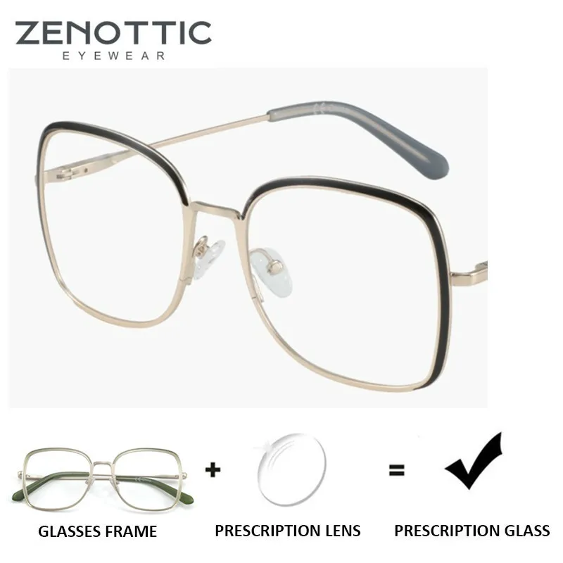 

ZENOTTIC Fashion Prescription Glasses Women Ultralight Myopia Optical Eyeglasses Male Business Photochromic Blue Light Glasses