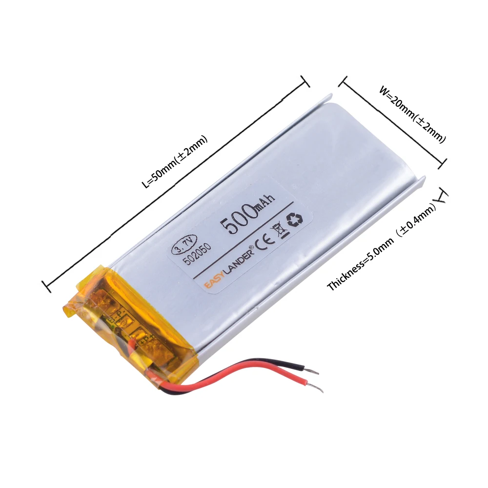 502248 502050 3.7v 500mAh li-ion Lipo cells Lithium Li-Po Polymer Rechargeable Battery For Bluetooth speaker GPS PDA Tachograph