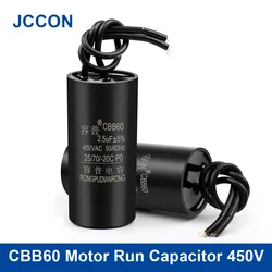 2Pcs CBB60 Motor Run Capacitor 450V AC Starting Capacitors 11.21.51.822.533.54.57891113UF Water Pump For Washing Machine