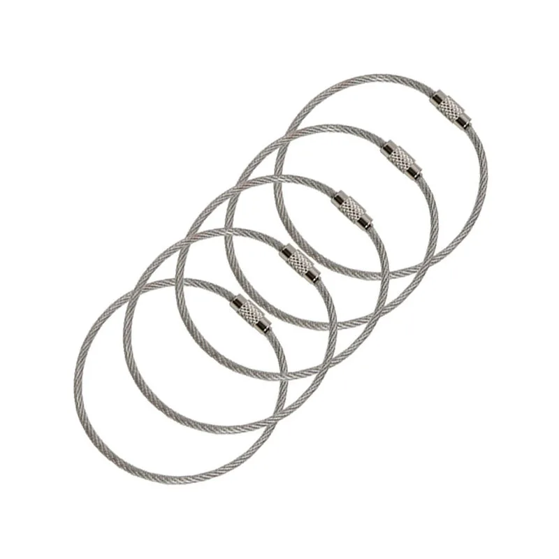 10 Stück Edelstahl-Schlüsselanhänger, Unisex, Kabel-Schlüsselhalter, Schlüsselring, Schmuck, Geschenke für Männer und Frauen – Detail 3