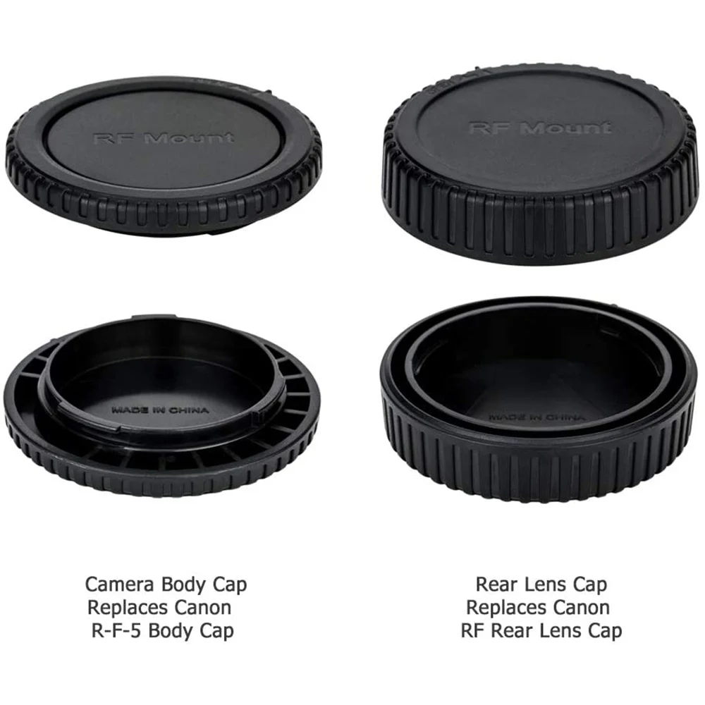 2 Pack RF Mount Body Cap Cover & Rear Lens Cap Cover for Canon EOS R3 R R5 R6 R7 R10 RP with 2 Hot Shoe Covers Camera Accessorie