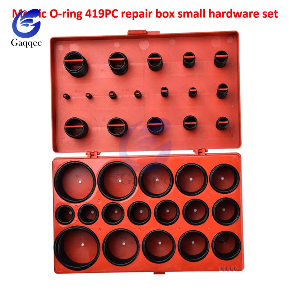 

419 Pcs Rubber O-ring Assortment Set Seal Gasket Air Conditioning Universal Rubber Oring Repair Tools Kit