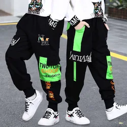 Kids Harem Pant Loose Trousers for Teenagers Children Joggers Pants with Big Pockets Letter Print Kids Clothes Boys 8 To 12