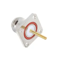 Brass N Female Jack Connector With 4 Hole Flange Mount Chassis RF Adapter Long Solder Pin Terminal L69A