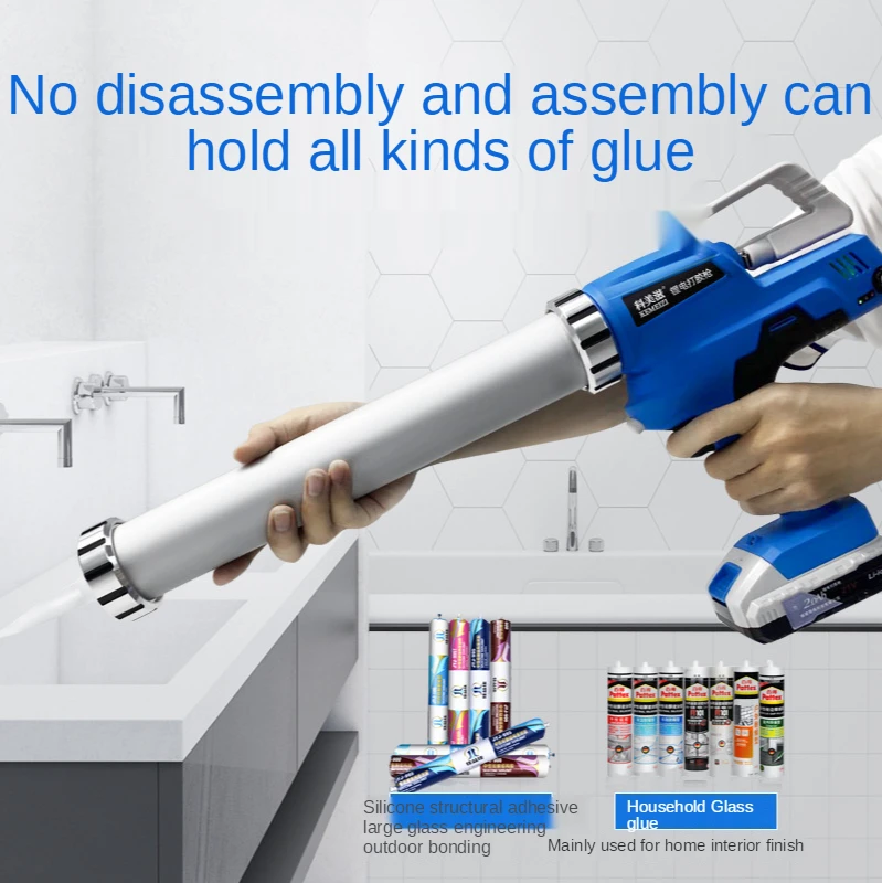 

Electric Glue Gun Lithium Battery Soft Glue Hard Glue Glass Glue Gun Floor Doors and Windows Leaking Caulking Gun Rechargeable