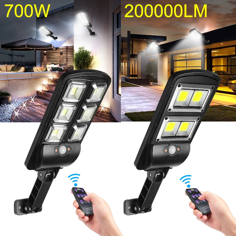 700W Powerful Outdoor LED Solar Light IPX6 Waterproof Solar Lamp with Motion Sensor Street Light 3 Mode No wiring Garden Lantern