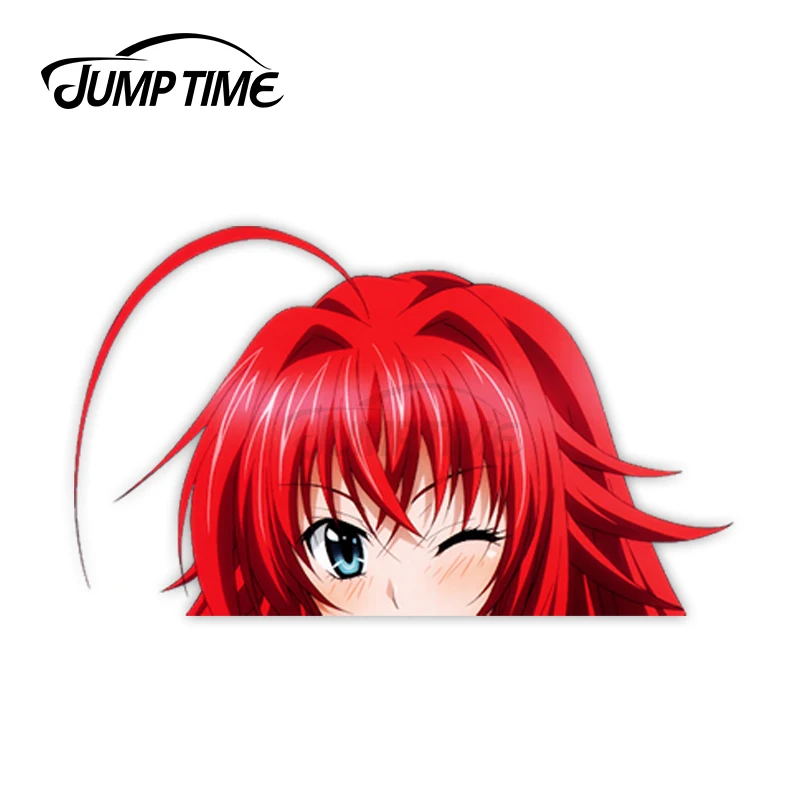 Jump Time High School DxD Rias Gremory 184 Cute Anime Girl Peeker Vinyl Decal Window Waifu Car Stickers 13cm