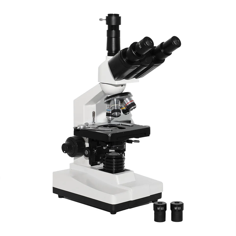 XSP100 Monocular/Binocular/Trinocluar Biological Microscope 40X-1600X LED Light School Student